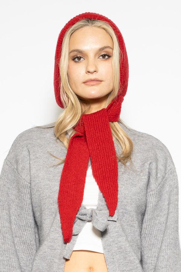 Snow Xue Gao Wool Knitted Red Hoodie Hat Balaclava Bonnet