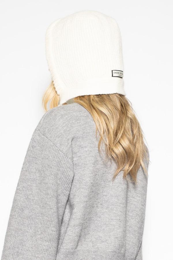 Snow Xue Gao Wool Knitted White Hoodie Hat Balaclava Bonnet