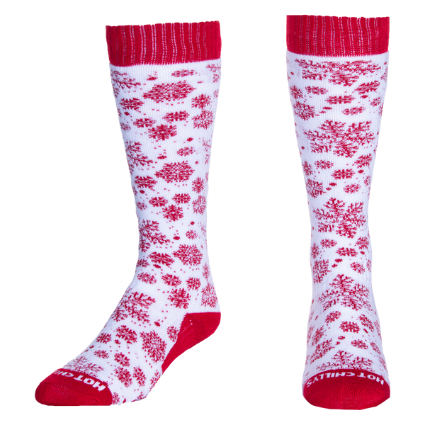 snowangel Adult Fiesta Mid Volume Sock - Snowfall/Red