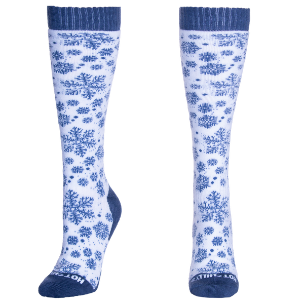 snowangel Adult Fiesta Mid Volume Sock - Snowfall/Vintage Indigo