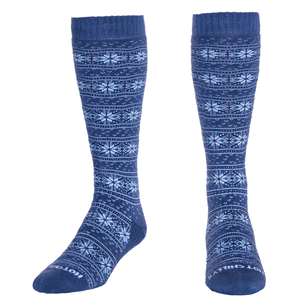 snowangel Adult Nordic Fairisle Mid Volume Sock - Vintage Indigo