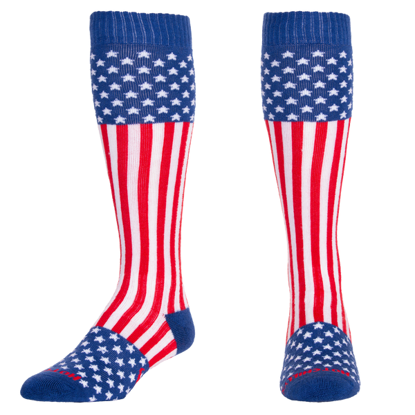 snowangel Adult USA Flag Mid Volume Sock - Navy/Red/White