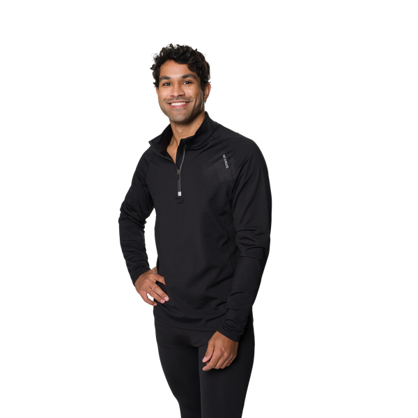 Snowangel Men's Micro-Elite Chamois Zone Zip-T - Black/Black