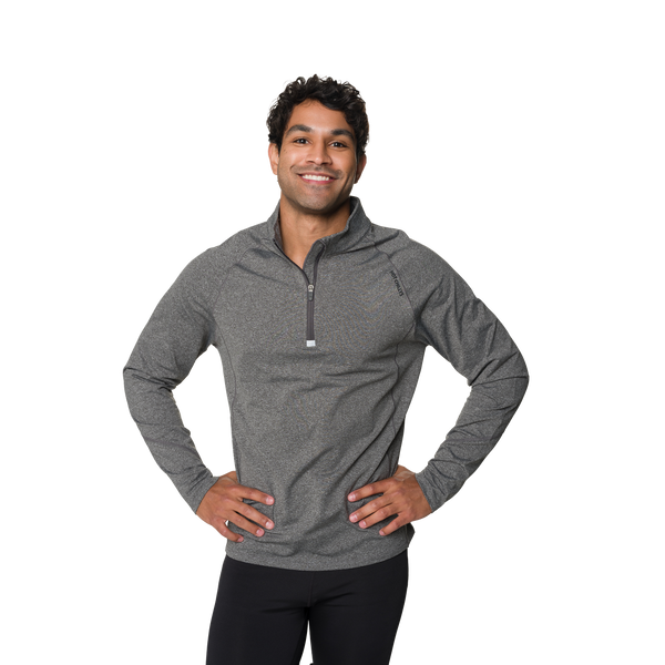 Snowangel Men's Micro-Elite Chamois Zone Zip-T - Granite/Granite