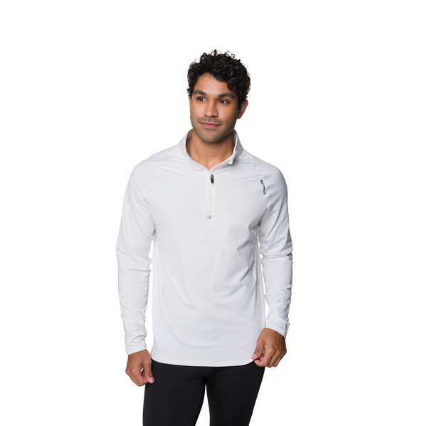 Snowangel Men's Micro-Elite Chamois Zone Zip-T - White/White