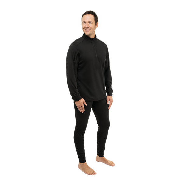 Snowangel Men's Peach Skins Solid Zip-T - Black