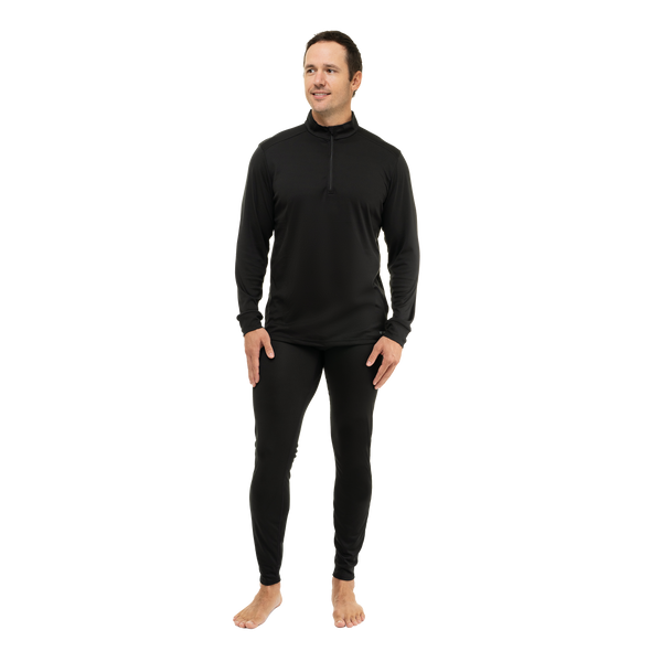Snowangel Men's Peach Skins Solid Zip-T - Black