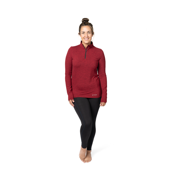 Snowangel Women's Clima-Tek Zip-T - Burgundy Heather