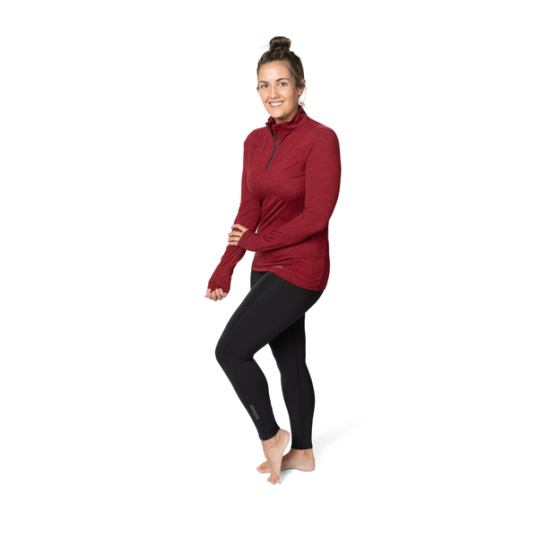 Snowangel Women's Clima-Tek Zip-T - Burgundy Heather