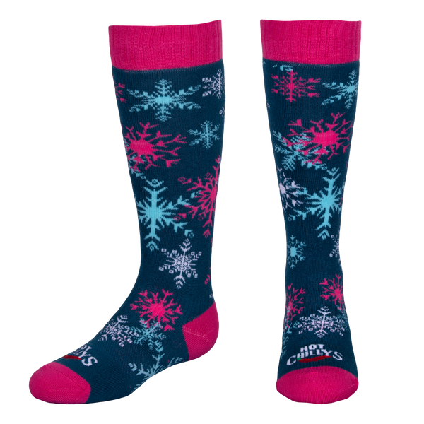 snowangel Youth Mid Volume Sock - Aerial Snowflake