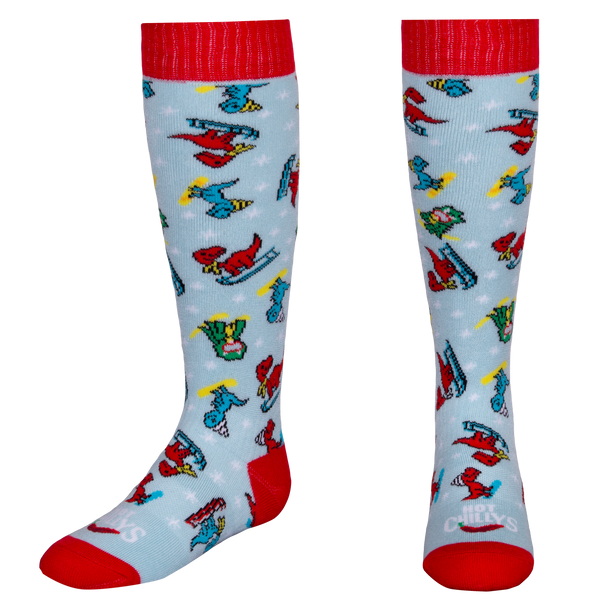 snowangel Youth Mid Volume Sock - Dino Might
