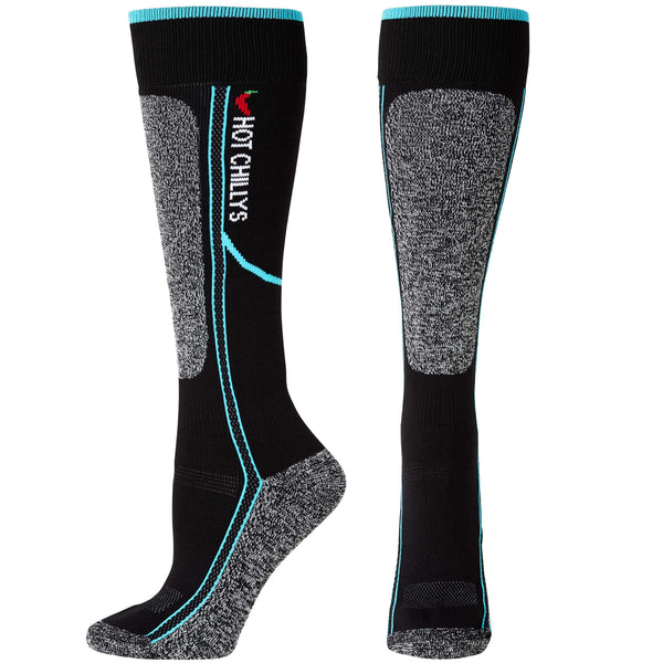 snowangel Women's Elite Heat Low Volume Sock - Black/Aqua