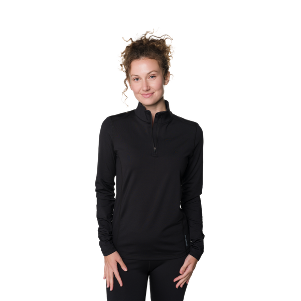 Snowangel Women's Micro-Elite Chamois Solid Zip-T - Black
