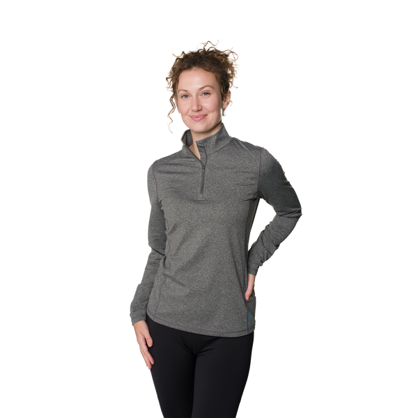 Snowangel Women's Micro-Elite Chamois Solid Zip-T - Granite