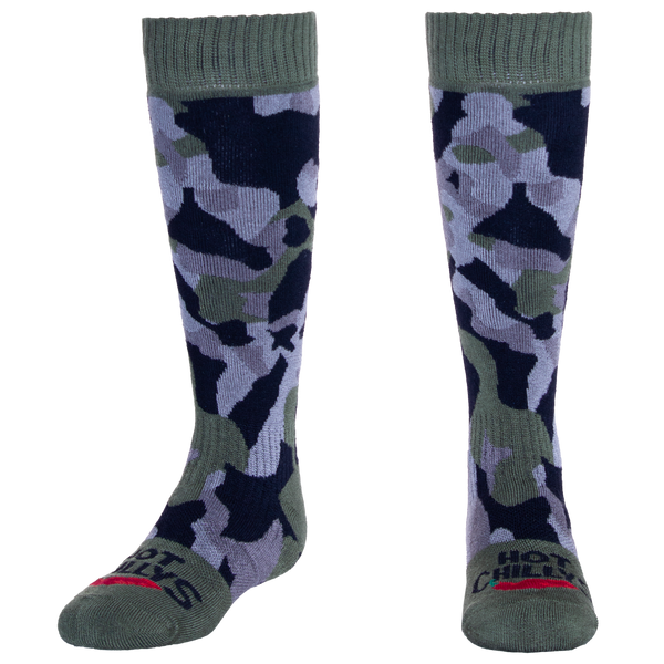snowangel Youth Texture Camo Mid Volume Sock - Bronze Green