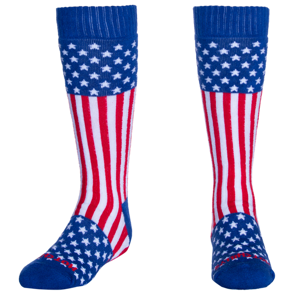 snowangel Youth USA Flag Mid Volume Sock - Navy/Red/White