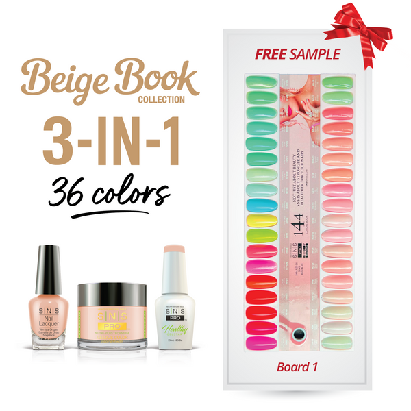 sns cosmetics SNS Pro 3 in 1 - Board 1 (001 - 036) - Beige Collection