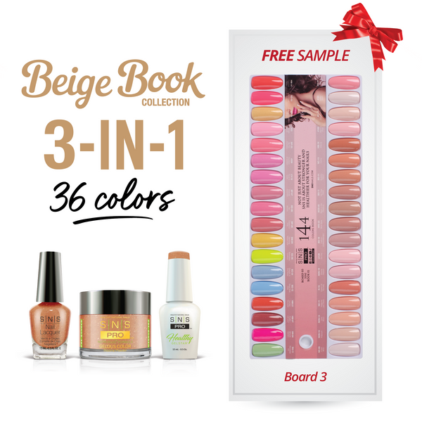 sns cosmetics SNS Pro 3 in 1 - Board 3 (073 - 108) - Beige Collection