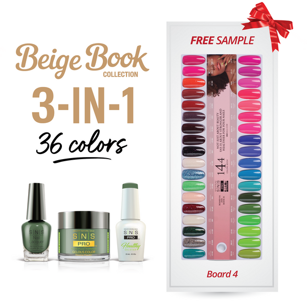 sns cosmetics SNS Pro 3 in 1 - Board 4 (109 - 144) - Beige Collection