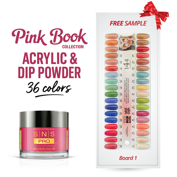 sns cosmetics SNS Pro Dipping & Acrylic Powder - Set 36 Colors - Board 01 Pink Collection (001 - 036)