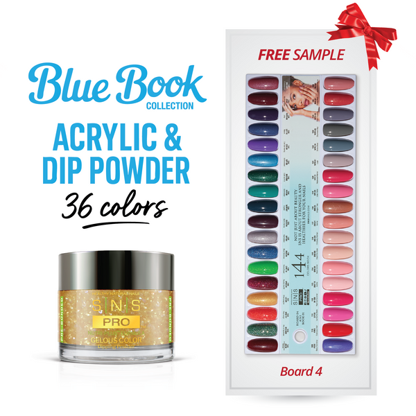 sns cosmetics SNS Pro Dipping & Acrylic Powder - Set 36 Colors - Board 4 (109-144) - Tiffany Blue Collection