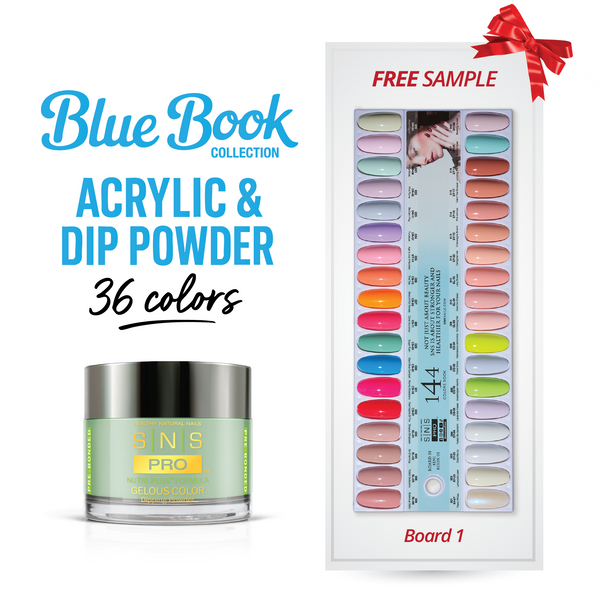 sns cosmetics SNS Pro Dipping & Acrylic Powder - Set 36 Colors - Board 1 (001 - 036) - Tiffany Blue Collection