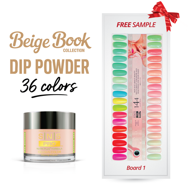 sns cosmetics SNS Pro Dipping Powder - Set 36 Colors - Board 1 (001 - 036) - Beige Collection