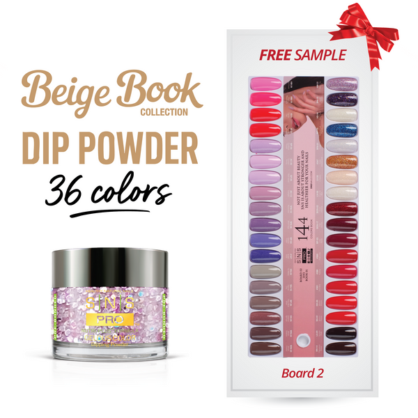 sns cosmetics SNS Pro Dipping Powder - Set 36 Colors - Board 2 (037 - 072) - Beige Collection