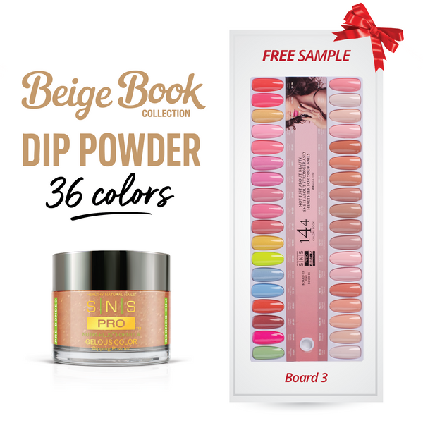sns cosmetics SNS Pro Dipping Powder - Set 36 Colors - Board 3 (073 - 108) - Beige Collection