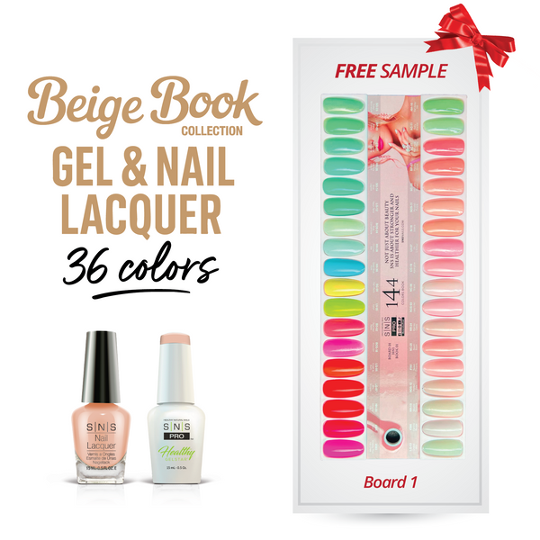 sns cosmetics SNS Pro Gel Nail Polish Duo Set 36 Colors - Board 1 Beige (001 - 036)