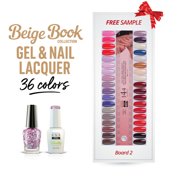 sns cosmetics SNS Pro Gel Nail Polish Duo Set 36 Colors - Board 2 Beige (037 - 072)