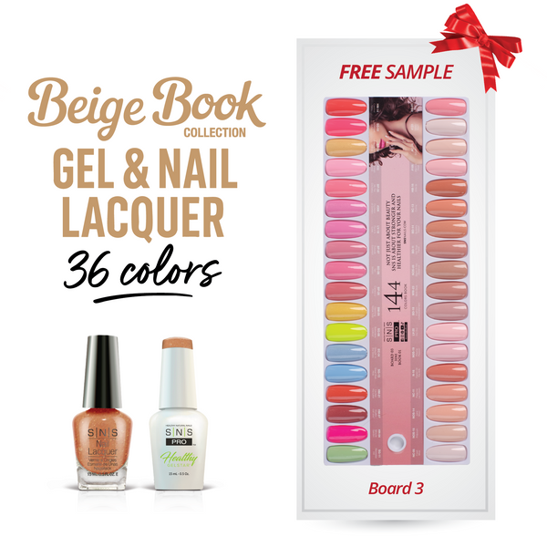 sns cosmetics SNS Pro Gel Nail Polish Duo Set 36 Colors - Board 3 Beige (073 - 108)