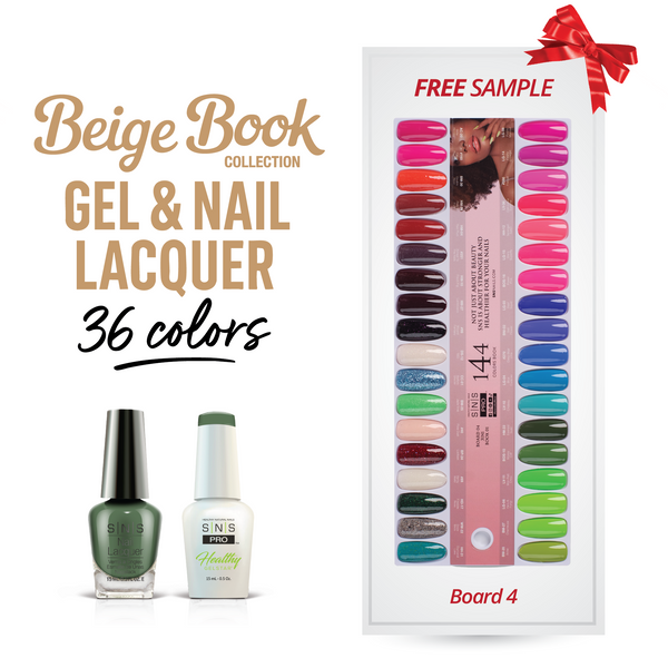 sns cosmetics SNS Pro Gel Nail Polish Duo Set 36 Colors - Board 4 Beige (109 - 144)