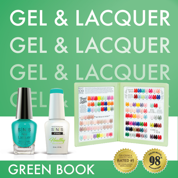 sns cosmetics SNS Pro - Green Book Collection - Gel & Lacquer Duo - 30 Colors Bundle - Board 1