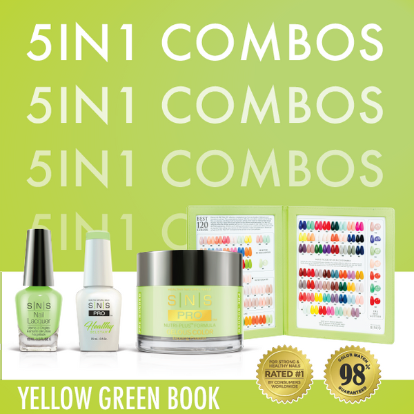 sns cosmetics SNS Pro - Yellow Green Book Collection - 5in1 - 30 Colors Bundle - Board 4