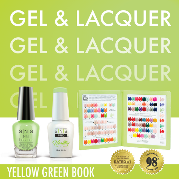 sns cosmetics SNS Pro - Yellow Green Book Collection - Gel & Lacquer Duo - 30 Colors Bundle - Board 1