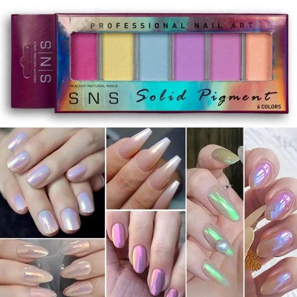 sns cosmetics Solid Pigment - Chrome Rub-On Nail Art - UniChrome Palette