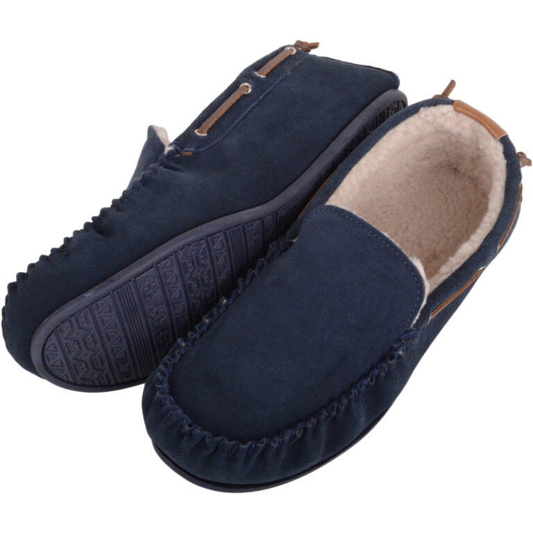 Snugrugs Berber Fleece Moccasin With Leather Trim – Owen