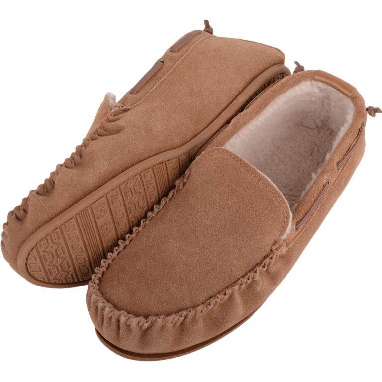 Snugrugs Berber Fleece Moccasin With Leather Trim – Owen