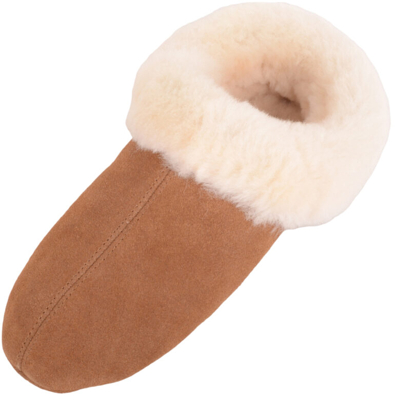 snugrugs Ladies Low Back Suede Sole Bootie Sheepskin Slipper – Avery