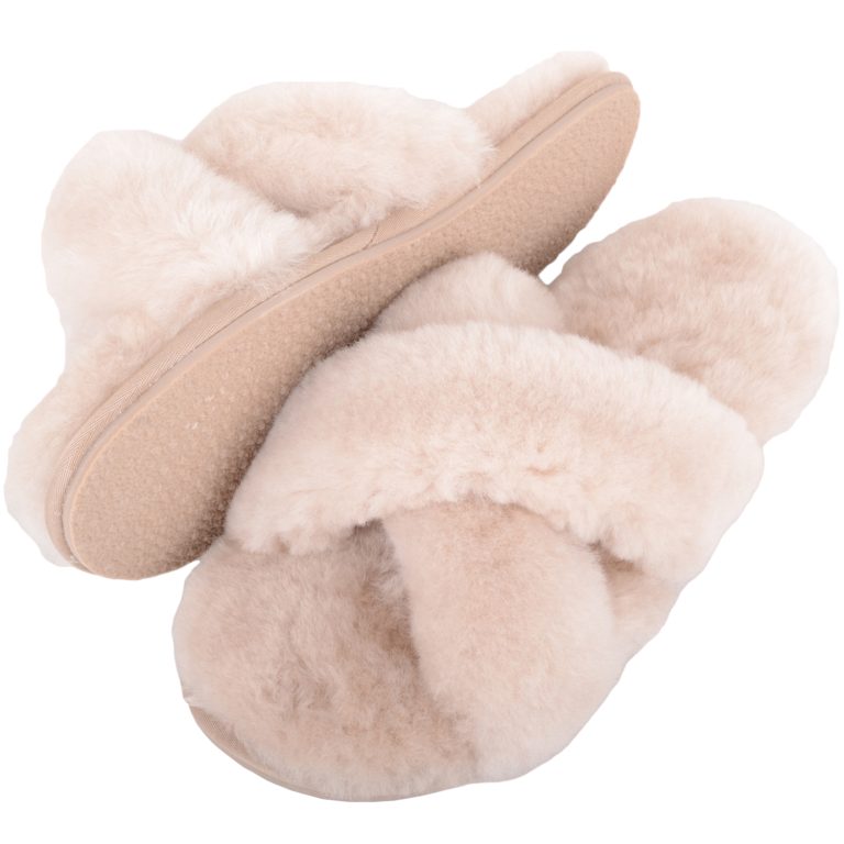 Snugrugs Ladies Sheepskin Cross Over Slider Slipper – Delilah