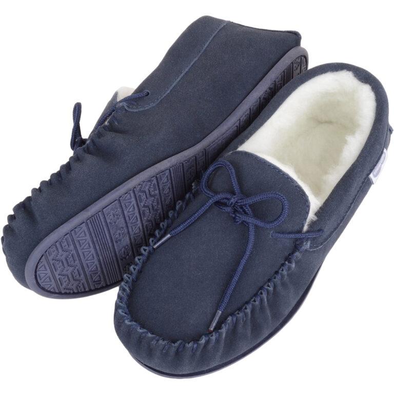 Snugrugs Ladies Suede Moccasin Slipper – Wool Lined – Clara