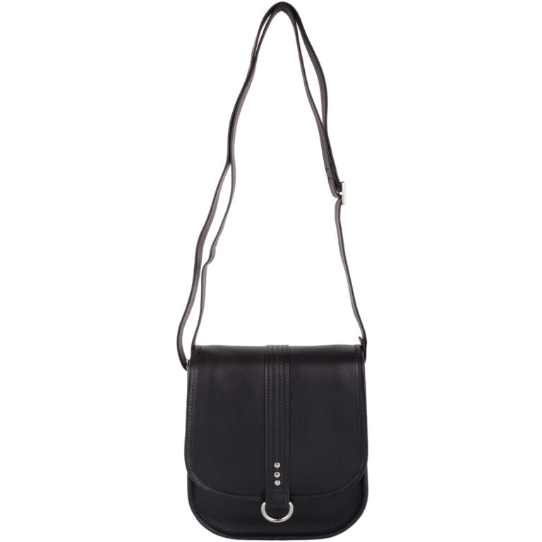 Snugrugs Ladies Womens Cross Body Shoulder Soft Leather Magnetic Fastening Ring Detail Handbag