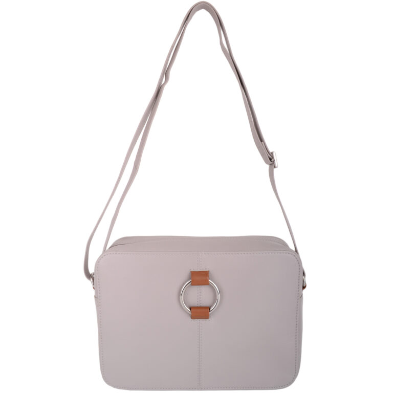 Snugrugs Ladies Womens Cross Body Shoulder Soft Leather Metal Ring Contrast Handbag