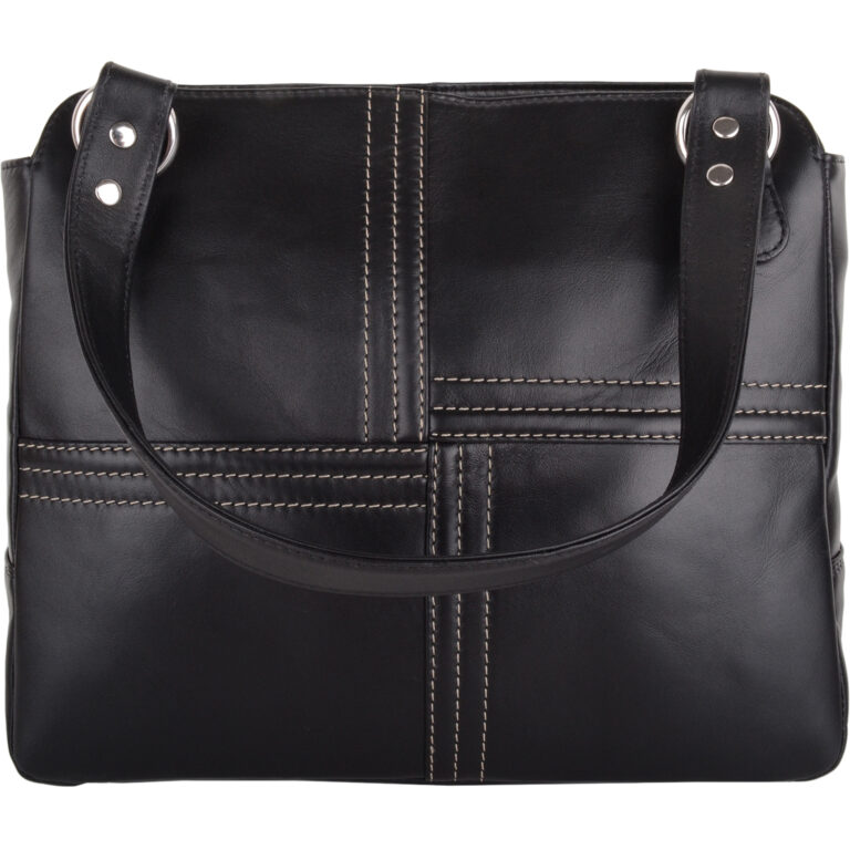 Snugrugs Ladies Womens Large Shoulder Leather Contrast Stitch HandBag