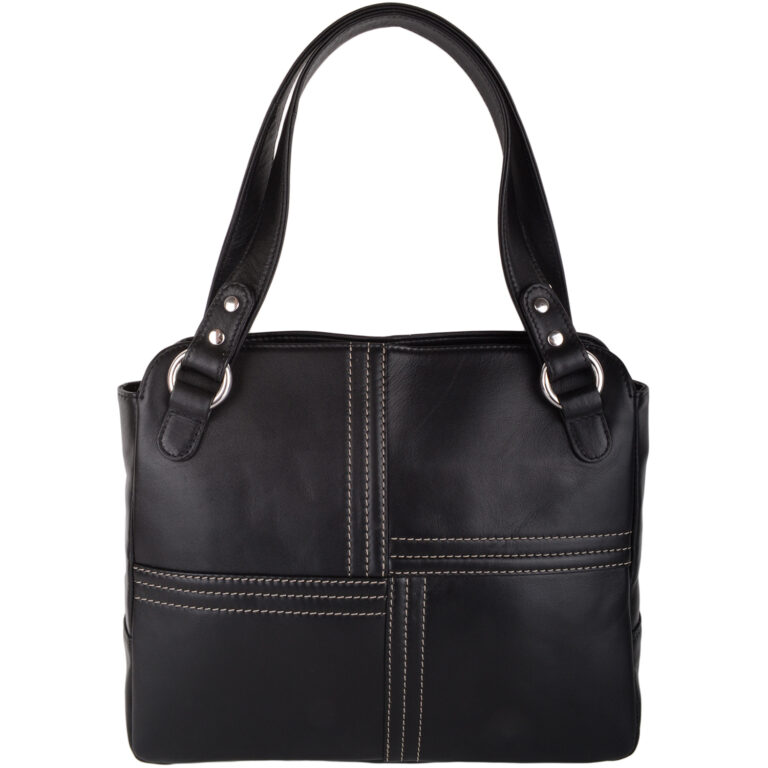 Snugrugs Ladies Womens Large Shoulder Leather Contrast Stitch HandBag