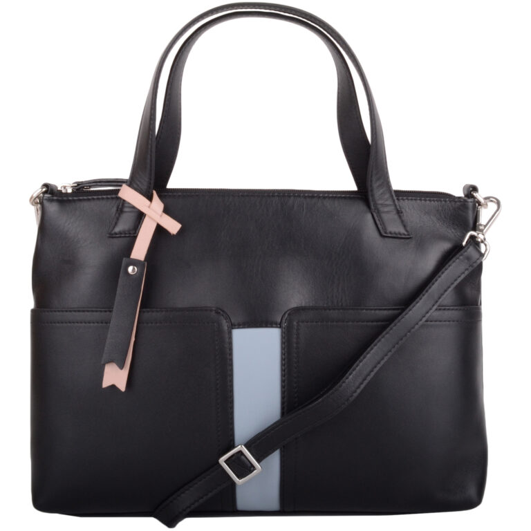 Snugrugs Ladies Womens Premium Soft Genuine Leather Twin Tote Style Shoulder Handbag With Detachable Shoulder Strap