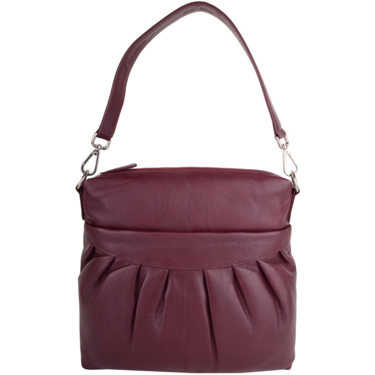 snugrugs Ladies Womens Soft Leather Ruched Detail Detachable Strap Cross Body Shoulder Handbag