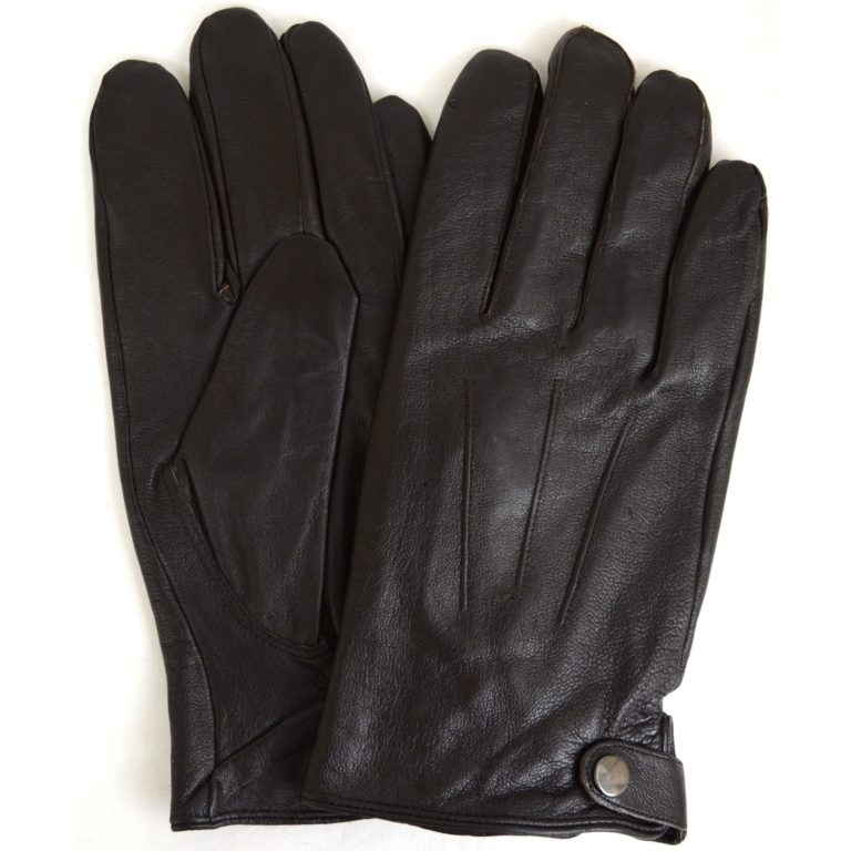 snugrugs Leather Glove 3 Pt Stitch with Stud Fastening – Brown