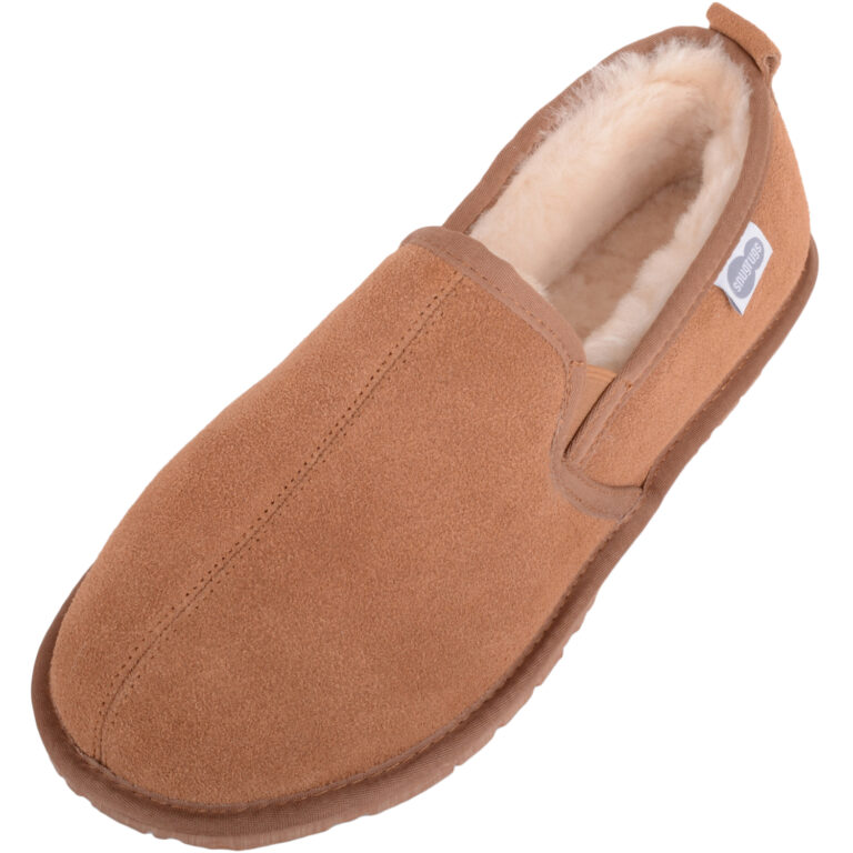 snugrugs Men’s Sheepskin Slippers – Rubber Sole – Jasper